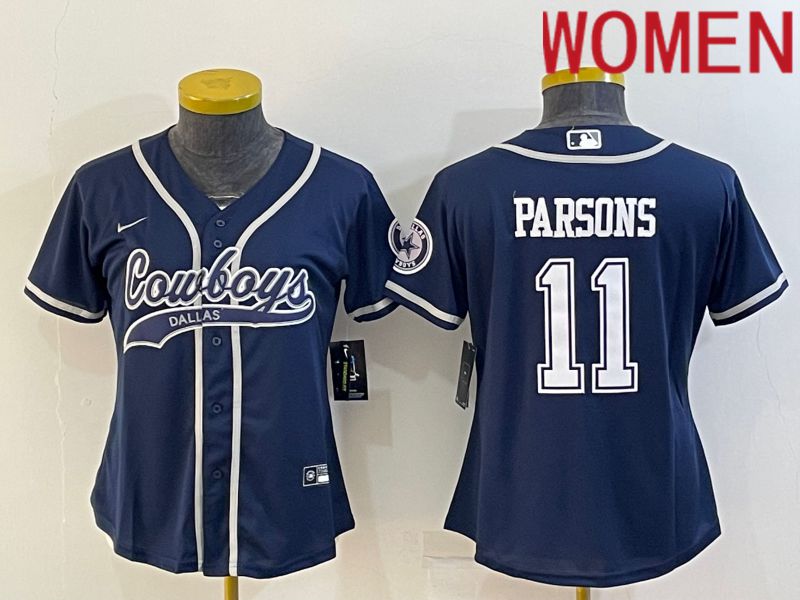 Women Dallas Cowboys #11 Parsons Blue 2022 Nike Co branded NFL Jerseys